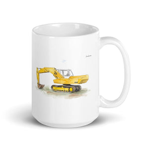 Furrow & Fields 11 oz JCB 806 Watercolor | White Glossy Mug Quality Farmers Merch