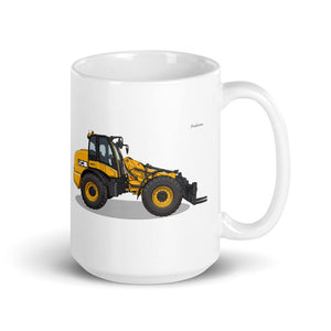 Furrow & Fields 11 oz JCB TM420 | White Glossy Mug Quality Farmers Merch