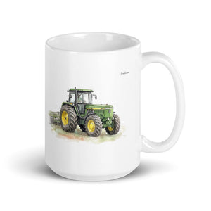 Furrow & Fields 11 oz John Deere 4955 Watercolor | White Glossy Mug Quality Farmers Merch