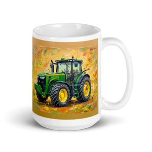 Furrow & Fields 11 oz John Deere 8345R Splash Art | White Glossy Mug Quality Farmers Merch