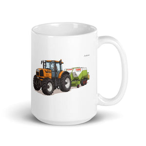 Furrow & Fields 11 oz Renault Atles 926 RZ Illustration | White Glossy Mug Quality Farmers Merch