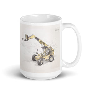 Furrow & Fields 11 oz Sanderson 726 Teleporter Pencil Sketch | White Glossy Mug Quality Farmers Merch