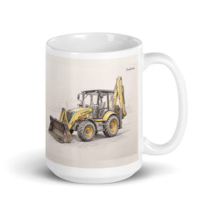 Furrow & Fields 11 oz Terex 860 Elite Pencil Sketch | White Glossy Mug Quality Farmers Merch