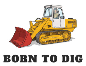 Furrow & Fields Baby Bodysuit Baby JCB 112 Digger Bodysuit – Born to Dig Quality Farmers Merch