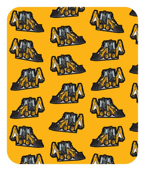 Furrow & Fields Baby Bodysuit Baby JCB 1CX Digger Bodysuit – Yellow Pattern Quality Farmers Merch