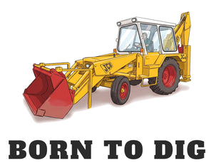 Furrow & Fields Baby Bodysuit Baby JCB 3C II Digger Bodysuit – Born to Dig Quality Farmers Merch