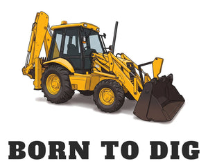 Furrow & Fields Baby Bodysuit Baby JCB 3CX Sitemaster Plus Digger Bodysuit – Born to Dig Quality Farmers Merch