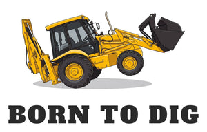 Furrow & Fields Baby Bodysuit Baby JCB 3CX Sitemaster SRS Digger Bodysuit – Born to Dig Quality Farmers Merch