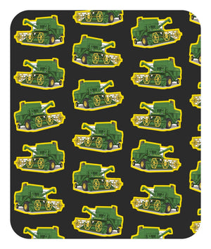 Furrow & Fields Baby Bodysuit Baby John Deere 530 Combine Bodysuit – Charcoal Pattern Quality Farmers Merch