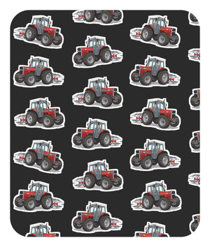 Furrow & Fields Baby Bodysuit Baby Massey Ferguson 375 Tractor Bodysuit – Charcoal Pattern Quality Farmers Merch