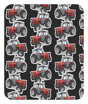 Furrow & Fields Baby Bodysuit Baby Massey Ferguson 390T Tractor Bodysuit – Charcoal Pattern Quality Farmers Merch