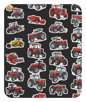 Furrow & Fields Baby Bodysuit Baby Massey Ferguson Tractors Bodysuit – Charcoal Pattern Quality Farmers Merch