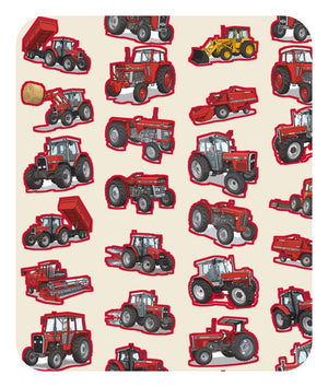 Furrow & Fields Baby Bodysuit Baby Massey Ferguson Tractors Bodysuit – Cream Pattern Quality Farmers Merch