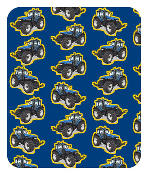 Furrow & Fields Baby Bodysuit Baby New Holland TM 135 Tractor Bodysuit – Blue Pattern Quality Farmers Merch