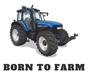 Furrow & Fields Baby Bodysuit Baby New Holland TM 135 Tractor Bodysuit – Born to Farm Quality Farmers Merch