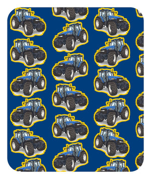 Furrow & Fields Baby Bodysuit Baby New Holland TM 155 Tractor Bodysuit – Blue Pattern Quality Farmers Merch