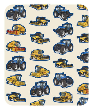 Furrow & Fields Baby Bodysuit Baby New Holland Tractors Bodysuit – Cream Pattern Quality Farmers Merch