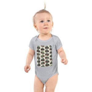Furrow & Fields Baby Bodysuit Heather / 12 months Baby Fendt Tractors Bodysuit – Cream Pattern Quality Farmers Merch