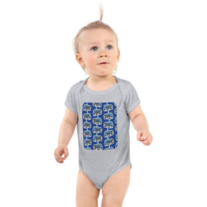 Furrow & Fields Baby Bodysuit Heather / 12 months Baby Ford 3000 Tractor Bodysuit – Blue Pattern Quality Farmers Merch