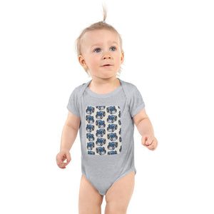 Furrow & Fields Baby Bodysuit Heather / 12 months Baby Ford 3600 Tractor Bodysuit – Cream Pattern Quality Farmers Merch