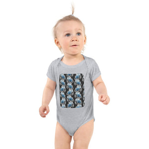 Furrow & Fields Baby Bodysuit Heather / 12 months Baby Ford 4600 Tractor Bodysuit – Charcoal Pattern Quality Farmers Merch