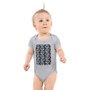Furrow & Fields Baby Bodysuit Heather / 12 months Baby Ford 5000 Tractor Bodysuit – Charcoal Pattern Quality Farmers Merch