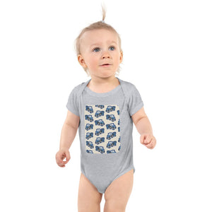 Furrow & Fields Baby Bodysuit Heather / 12 months Baby Ford 7600 Tractor Bodysuit – Cream Pattern Quality Farmers Merch