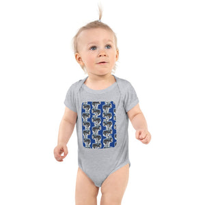 Furrow & Fields Baby Bodysuit Heather / 12 months Baby Ford 7740 Tractor Bodysuit – Blue Pattern Quality Farmers Merch