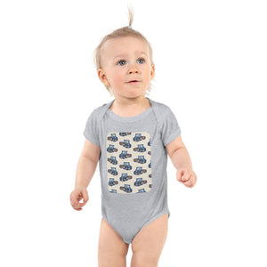 Furrow & Fields Baby Bodysuit Heather / 12 months Baby Ford 7810 Tractor Bodysuit – Cream Pattern Quality Farmers Merch
