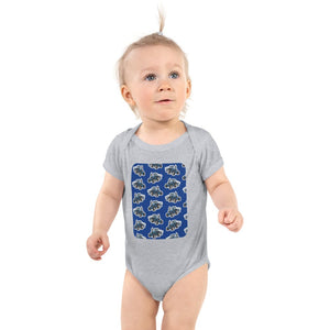 Furrow & Fields Baby Bodysuit Heather / 12 months Baby Ford 9700 Tractor Bodysuit – Blue Pattern Quality Farmers Merch