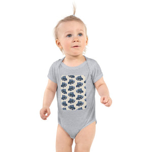 Furrow & Fields Baby Bodysuit Heather / 12 months Baby Ford 9700 Tractor Bodysuit – Cream Pattern Quality Farmers Merch