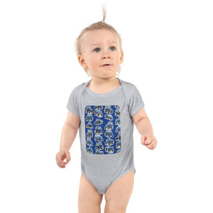 Furrow & Fields Baby Bodysuit Heather / 12 months Baby Ford Tractors Bodysuit – Blue Pattern Quality Farmers Merch