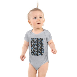 Furrow & Fields Baby Bodysuit Heather / 12 months Baby Ford Tractors Bodysuit – Charcoal Pattern Quality Farmers Merch