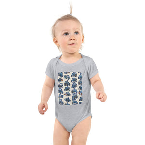 Furrow & Fields Baby Bodysuit Heather / 12 months Baby Ford Tractors Bodysuit – Cream Pattern Quality Farmers Merch