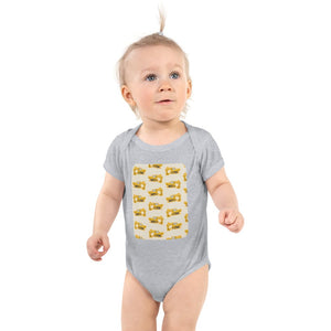 Furrow & Fields Baby Bodysuit Heather / 12 months Baby JCB 806 Digger Bodysuit – Cream Pattern Quality Farmers Merch