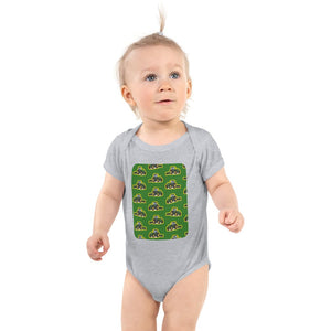 Furrow & Fields Baby Bodysuit Heather / 12 months Baby John Deere 4955 Tractor Bodysuit – Green Pattern Quality Farmers Merch
