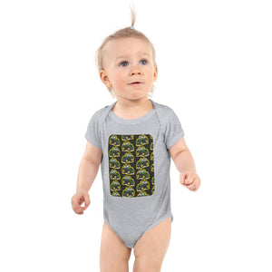 Furrow & Fields Baby Bodysuit Heather / 12 months Baby John Deere 6R 250 Tractor Bodysuit – Charcoal Pattern Quality Farmers Merch