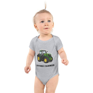 Furrow & Fields Baby Bodysuit Heather / 12 months Baby John Deere 6R 250 Tractor Bodysuit – Future Farmer Quality Farmers Merch