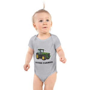 Furrow & Fields Baby Bodysuit Heather / 12 months Baby John Deere 8345R Tractor Bodysuit – Future Farmer Quality Farmers Merch
