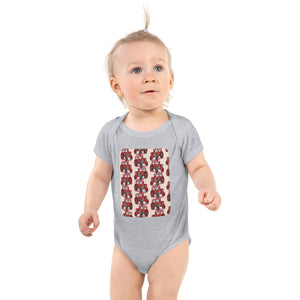 Furrow & Fields Baby Bodysuit Heather / 12 months Baby Massey Ferguson 188 Tractor Bodysuit – Cream Pattern Quality Farmers Merch