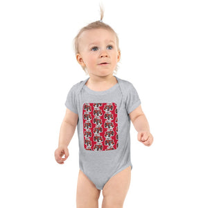 Furrow & Fields Baby Bodysuit Heather / 12 months Baby Massey Ferguson 188 Tractor Bodysuit – Red Pattern Quality Farmers Merch