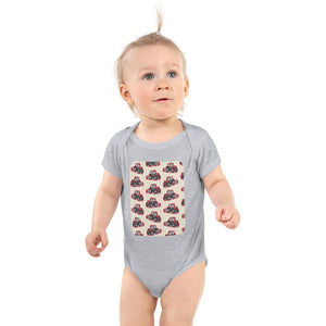 Furrow & Fields Baby Bodysuit Heather / 12 months Baby Massey Ferguson 375 Tractor Bodysuit – Cream Pattern Quality Farmers Merch