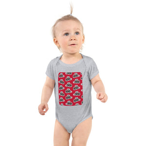 Furrow & Fields Baby Bodysuit Heather / 12 months Baby Massey Ferguson 375 Tractor Bodysuit – Red Pattern Quality Farmers Merch