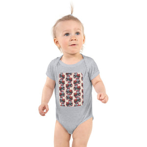 Furrow & Fields Baby Bodysuit Heather / 12 months Baby Massey Ferguson 390T Tractor Bodysuit – Cream Pattern Quality Farmers Merch