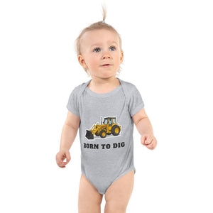 Furrow & Fields Baby Bodysuit Heather / 12 months Baby Massey Ferguson 50E Digger Bodysuit – Born to Dig Quality Farmers Merch