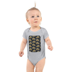 Furrow & Fields Baby Bodysuit Heather / 12 months Baby Massey Ferguson 50E Digger Bodysuit – Charcoal Pattern Quality Farmers Merch