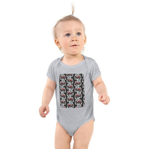 Furrow & Fields Baby Bodysuit Heather / 12 months Baby Massey Ferguson 690 Tractor Bodysuit – Charcoal Pattern Quality Farmers Merch