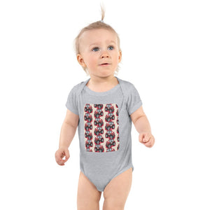 Furrow & Fields Baby Bodysuit Heather / 12 months Baby Massey Ferguson 690 Tractor Bodysuit – Cream Pattern Quality Farmers Merch