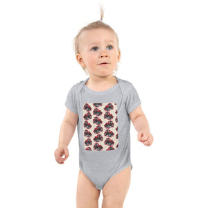 Furrow & Fields Baby Bodysuit Heather / 12 months Baby Massey Ferguson 7495 Tractor Bodysuit – Cream Pattern Quality Farmers Merch