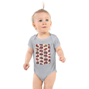 Furrow & Fields Baby Bodysuit Heather / 12 months Baby Massey Ferguson Tractors Bodysuit – Cream Pattern Quality Farmers Merch